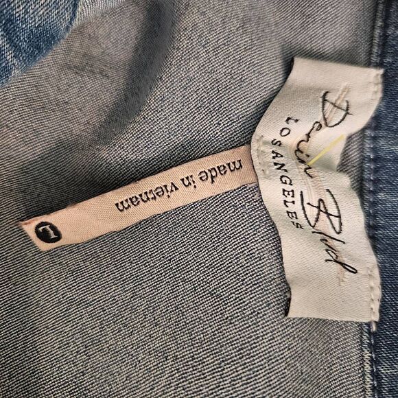 Denim Blvd stretch denim form fitting jumpsuit, high waisted, bootcut. Size L. - Picture 4 of 5